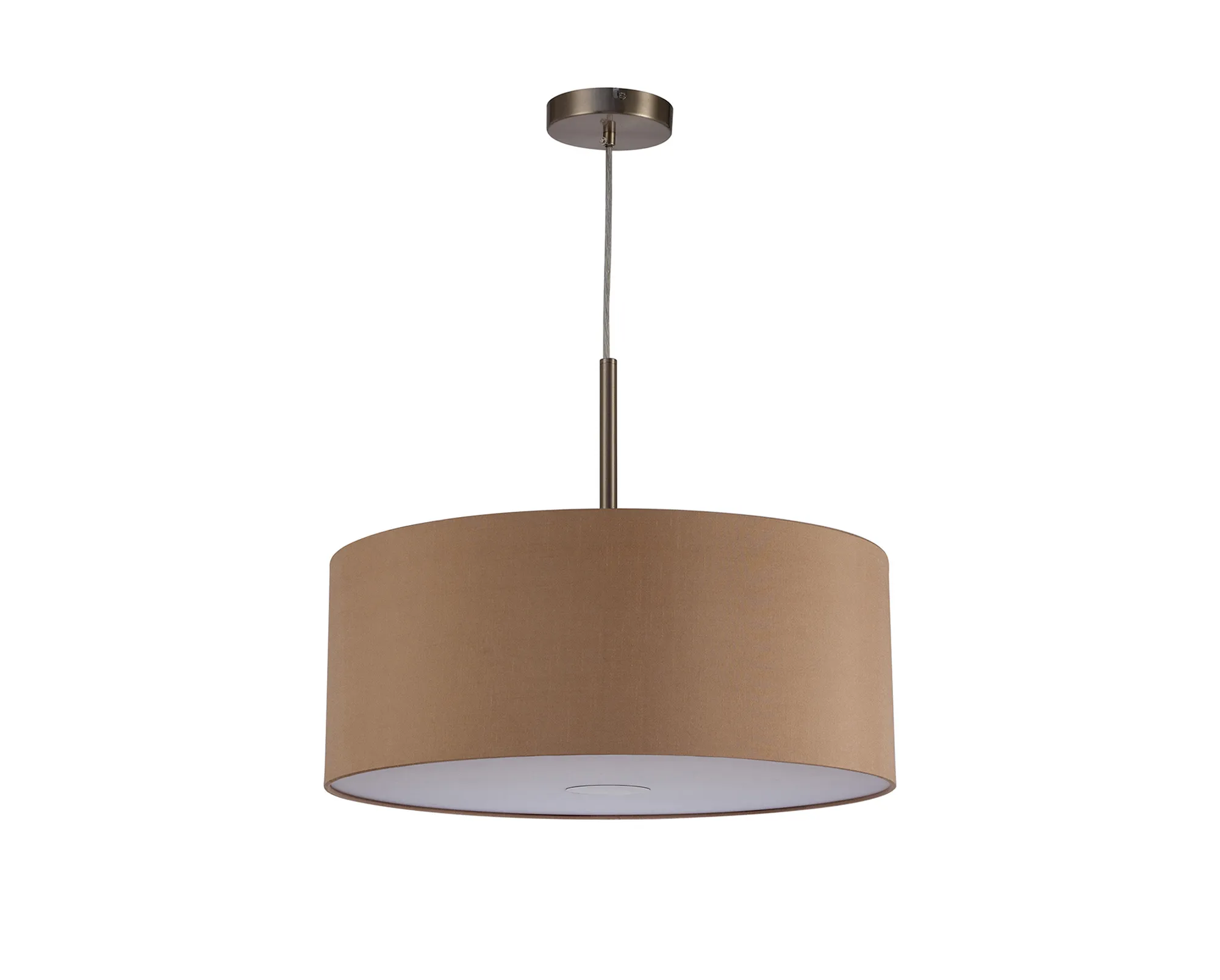 Baymont 50cm Pendant 1 Light Satin Nickel, Antique Gold/Ruby, Frosted Diffuser DK0308  Deco Baymont SN AG